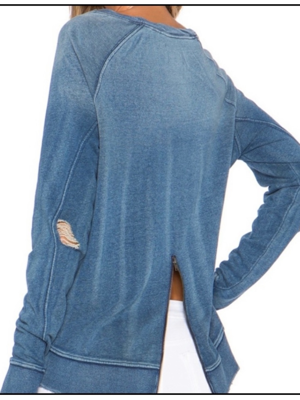 Pam & Gela Revolve Denim Wash Sweatshirt